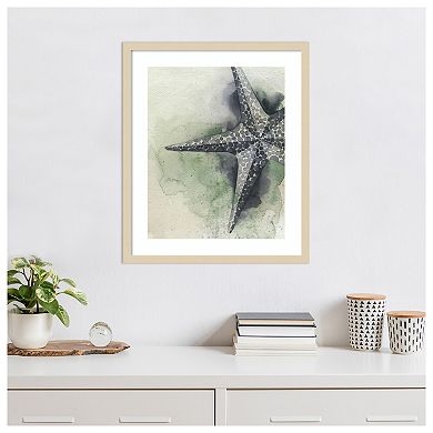 Found Starfish II by Grace Popp Wood Framed Wall Art Print