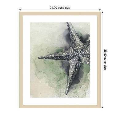 Found Starfish II by Grace Popp Wood Framed Wall Art Print