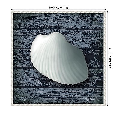 Seashore Shells Navy I by Marie Elaine Cusson Framed Canvas Wall Art Print