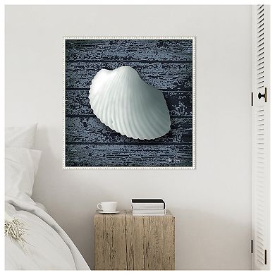 Seashore Shells Navy I by Marie Elaine Cusson Framed Canvas Wall Art Print