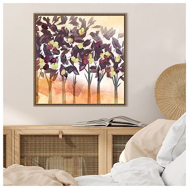 Purple Trees by Northern Lights Framed Canvas Wall Art Print