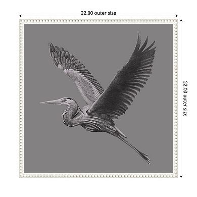 Great Grayscale Heron II by Grace Popp Framed Canvas Wall Art Print