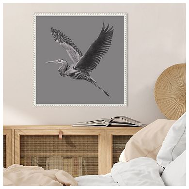 Great Grayscale Heron II by Grace Popp Framed Canvas Wall Art Print