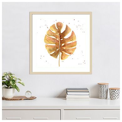 Golden Palm II by Yvette St. Amant Wood Framed Wall Art Print