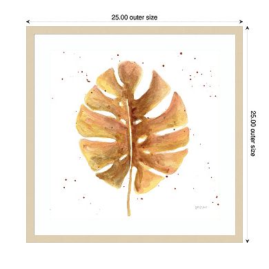 Golden Palm II by Yvette St. Amant Wood Framed Wall Art Print