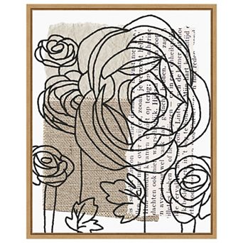 Drawn Flowers II by Alonzo Saunders Framed Canvas Wall Art Print