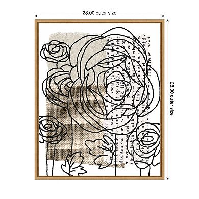 Drawn Flowers II by Alonzo Saunders Framed Canvas Wall Art Print
