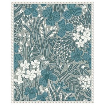 Field of Flowers Blue by Katie Oshea Framed Canvas Wall Art Print