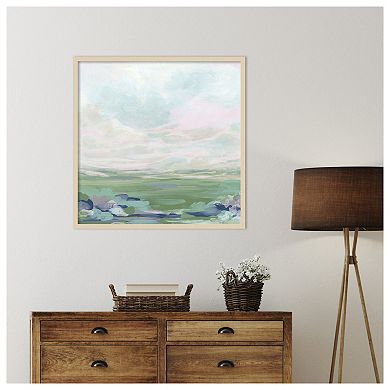 Lavender Scape I by June Erica Vess Wood Framed Wall Art Print