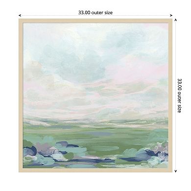 Lavender Scape I by June Erica Vess Wood Framed Wall Art Print