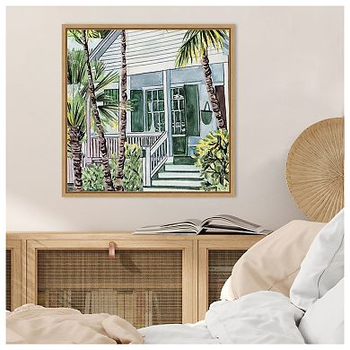 Palm House I by Melissa W Framed Canvas Wall Art Print