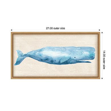 Rustic Whale I by June Erica Vess Framed Canvas Wall Art Print