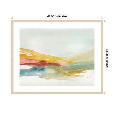 Land Contours No 4 by Jan Weiss Wood Framed Wall Art Print