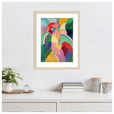 Femme a lombrelle ou La Parisienne by Robert Delaunay Wood Framed Wall Art Print