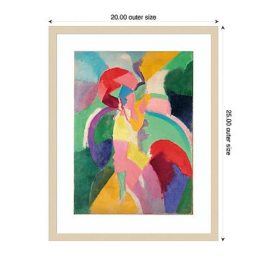 Femme a lombrelle ou La Parisienne by Robert Delaunay Wood Framed Wall Art Print
