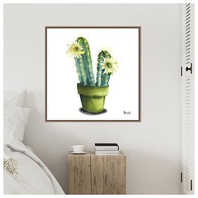 Cactus Flowers II by Bannarot Framed Canvas Wall Art Print