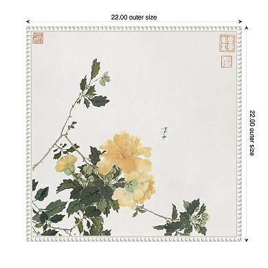 Insects and Flowers VI by Ju Lian Framed Canvas Wall Art Print