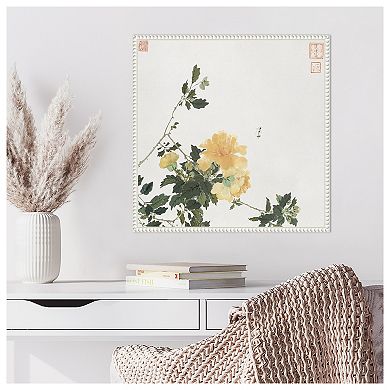 Insects and Flowers VI by Ju Lian Framed Canvas Wall Art Print