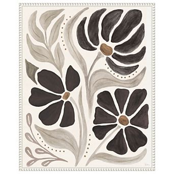 Modern Petals II Neutral by Veronique Charron Framed Canvas Wall Art Print