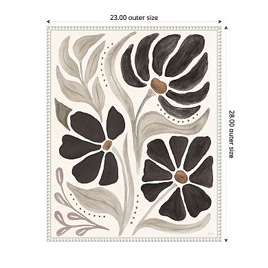 Modern Petals II Neutral by Veronique Charron Framed Canvas Wall Art Print