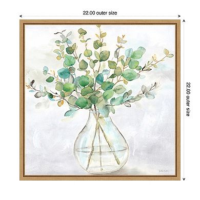 Eucalyptus Vase II by Cynthia Coulter Framed Canvas Wall Art Print
