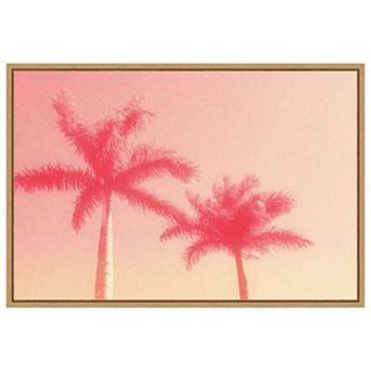 Palm Trees in Pink by Grafitee Studios Framed Canvas Wall Art Print