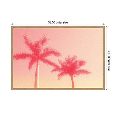 Palm Trees in Pink by Grafitee Studios Framed Canvas Wall Art Print