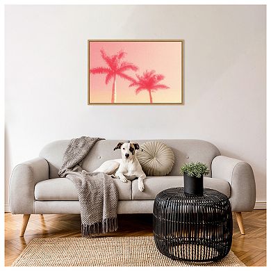 Palm Trees in Pink by Grafitee Studios Framed Canvas Wall Art Print