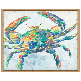 Rainbow Crab II by June Erica Vess Framed Canvas Wall Art Print