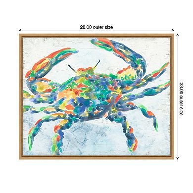 Rainbow Crab II by June Erica Vess Framed Canvas Wall Art Print