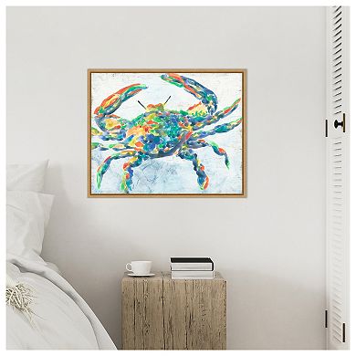 Rainbow Crab II by June Erica Vess Framed Canvas Wall Art Print