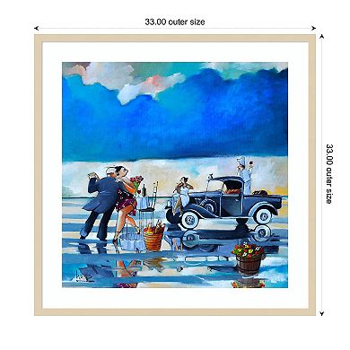 Date Night One by Ronald West Wood Framed Wall Art Print