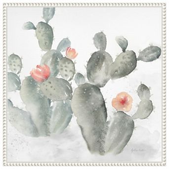 Cactus Garden Gray Blush III by Cynthia Coulter Framed Canvas Wall Art Print