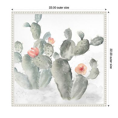 Cactus Garden Gray Blush III by Cynthia Coulter Framed Canvas Wall Art Print