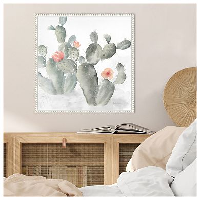 Cactus Garden Gray Blush III by Cynthia Coulter Framed Canvas Wall Art Print