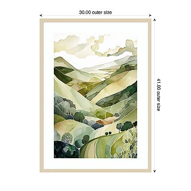 Hampshire Hills II by Ray Powers Wood Framed Wall Art Print