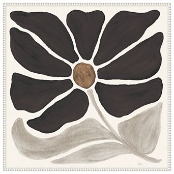 Modern Petals V Neutral by Veronique Charron Framed Canvas Wall Art Print