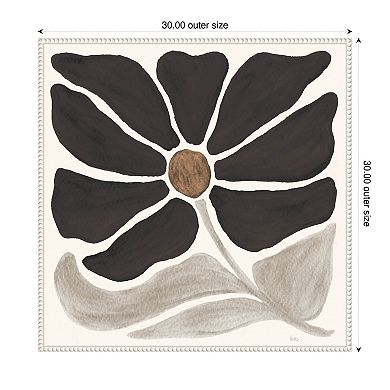 Modern Petals V Neutral by Veronique Charron Framed Canvas Wall Art Print