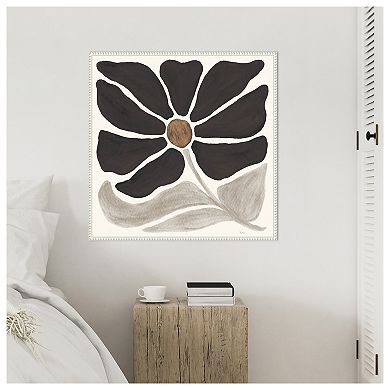 Modern Petals V Neutral by Veronique Charron Framed Canvas Wall Art Print