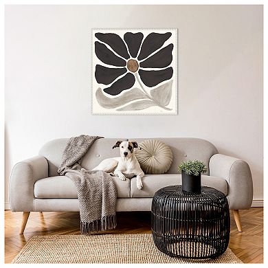 Modern Petals V Neutral by Veronique Charron Framed Canvas Wall Art Print