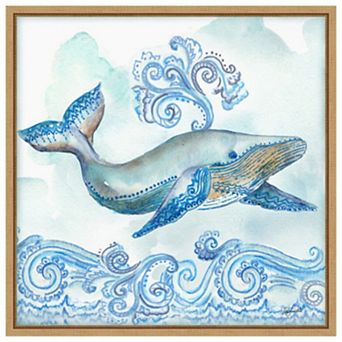 Boho Shells II Whale by Tre Sorelle Studios Framed Canvas Wall Art Print