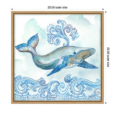 Boho Shells II Whale by Tre Sorelle Studios Framed Canvas Wall Art Print