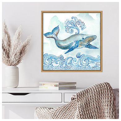 Boho Shells II Whale by Tre Sorelle Studios Framed Canvas Wall Art Print