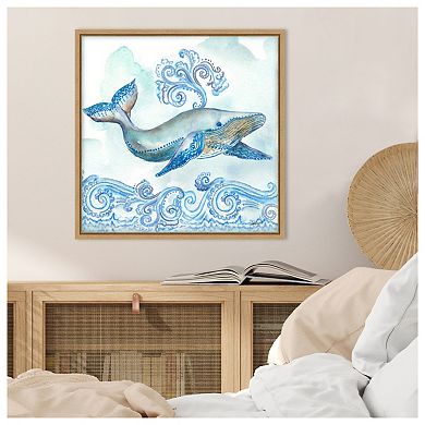 Boho Shells II Whale by Tre Sorelle Studios Framed Canvas Wall Art Print
