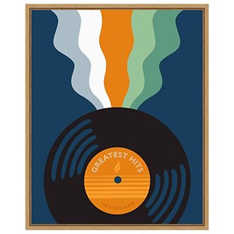 Retro Mixtape And Vinyl III by Laura Marr Framed Canvas Wall Art Print