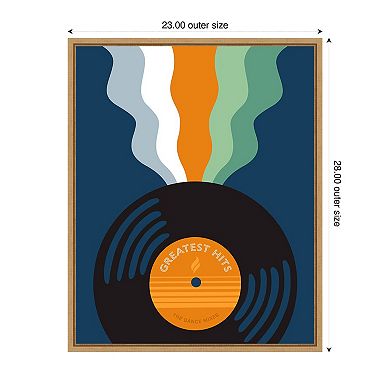Retro Mixtape And Vinyl III by Laura Marr Framed Canvas Wall Art Print