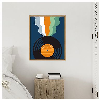 Retro Mixtape And Vinyl III by Laura Marr Framed Canvas Wall Art Print