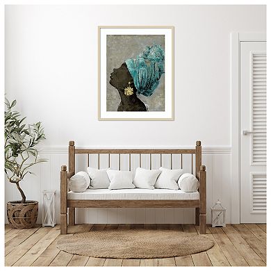 Profile of a Woman II by Marie Elaine Cusson Wood Framed Wall Art Print