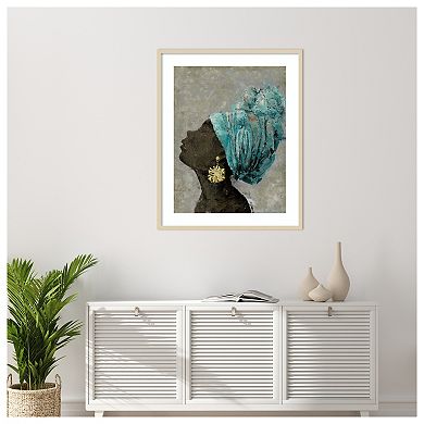 Profile of a Woman II by Marie Elaine Cusson Wood Framed Wall Art Print