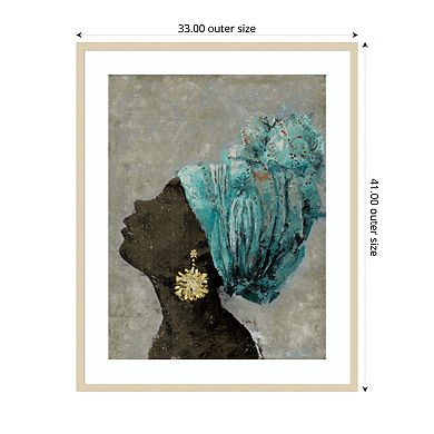 Profile of a Woman II by Marie Elaine Cusson Wood Framed Wall Art Print